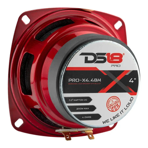 DS18 PRO-X 4" Mid-Range Loudspeaker with Bullet | 100W RMS 4-Ohm