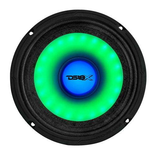DS18 6.5" Mid-Range Loudspeaker with Dual RGB LED For Cone & Dust Cap 250 Watts 4-Ohm EACH