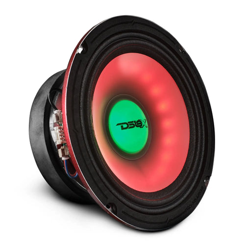 DS18 6.5" Mid-Range Loudspeaker with Dual RGB LED For Cone & Dust Cap 250 Watts 4-Ohm EACH