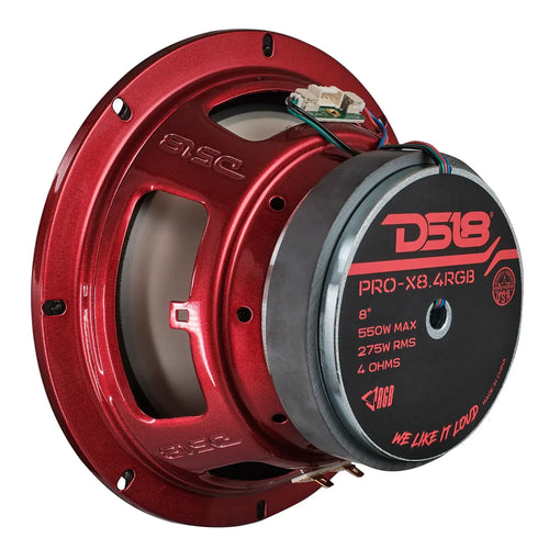 DS18 8" Mid-Range Loudspeaker with Dual RGB LED For Cone & Dust Cap 275 Watts 4-Ohm EACH