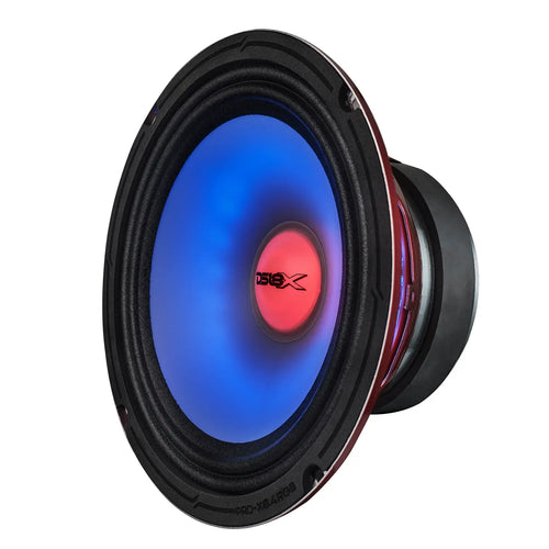 DS18 8" Mid-Range Loudspeaker with Dual RGB LED For Cone & Dust Cap 275 Watts 4-Ohm EACH