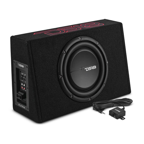 DS18 10” Amplified Shallow Subwoofer Enclosure for Pickup Trucks