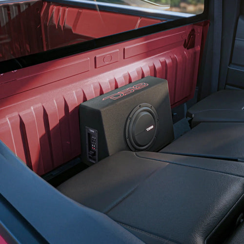 DS18 10” Amplified Shallow Subwoofer Enclosure for Pickup Trucks