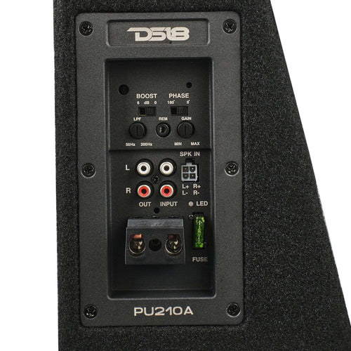 DS18 10" Active Subwoofer Shallow Enclosure with 10" Passive Subwoofer For Pickup Trucks