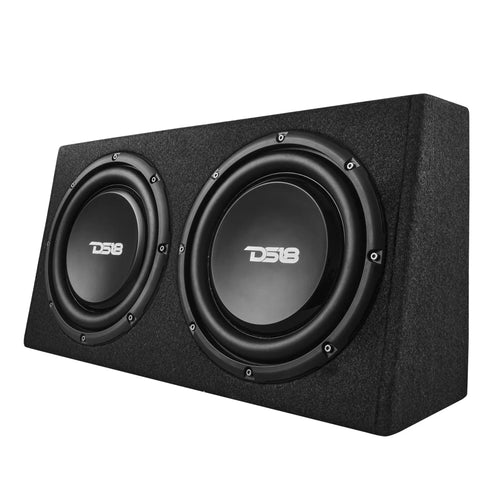 DS18 10" Active Subwoofer Shallow Enclosure with 10" Passive Subwoofer For Pickup Trucks