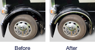 Stainless Steel Fenderettes Fits Peterbilt 579 4-Piece Kit (For Split Fenders)