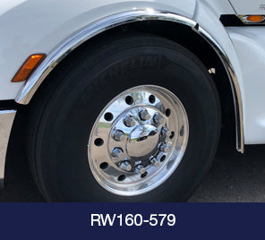 Stainless Steel Fenderettes Fits Peterbilt 579 4-Piece Kit (For Split Fenders)