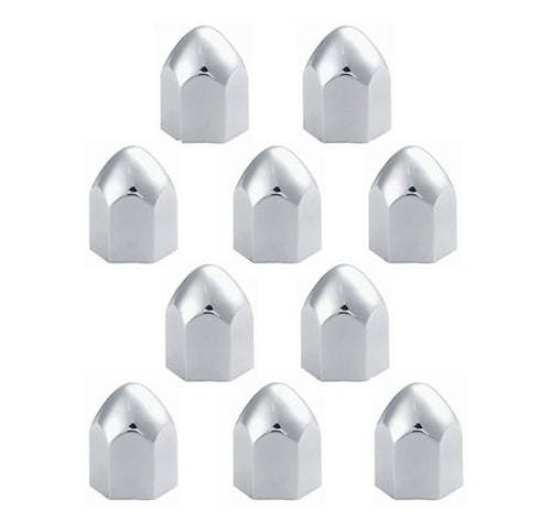 Bullet Chrome Plastic Push-On Lug Nut Cover Without FLange ½” X ¹⁵∕₁₆” (10)Pcs
