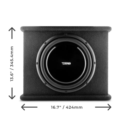 DS18 12" Loaded Amplified Shallow Subwoofer Enclosure 350 Watts Rms