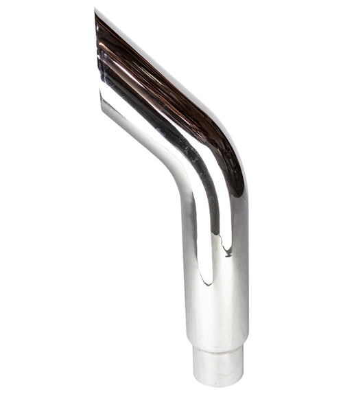 Chrome Bullhorn Style Stack 36” X 6” Reduced To 5” Outside Diameter (OD)