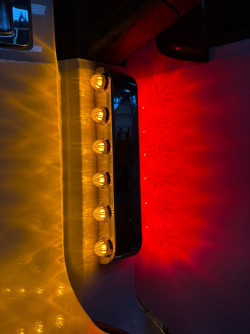Filter Light Panel 12 (6) 3/4" Mini Light Holes per side - KW  T680, T880, T990 and PB 579. Fits Peterbilt/Kenworth/Freightliner)