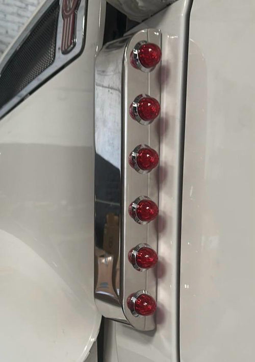 Filter Light Panel 12 (6) 3/4" Mini Light Holes per side - KW  T680, T880, T990 and PB 579. Fits Peterbilt/Kenworth/Freightliner)