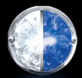 3.5" Watermelon Hero LED Marker Light - White and Blue Light / Clear Lens