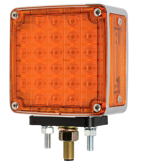 Square Double Face Smart Dynamic LED Pedestal Driver Side Light Amber/Red