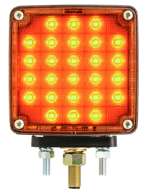 Square Double Face Smart Dynamic LED Pedestal Driver Side Light Amber/Red