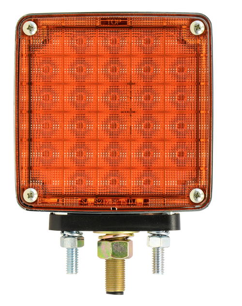 Square Double Face Smart Dynamic LED Pedestal Driver Side Light Amber/Red