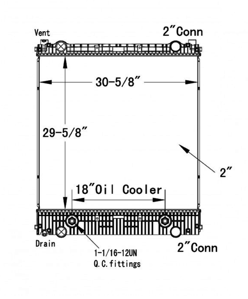 Radiator fits Freightliner M2 100 Plastic Tank 2008-2013