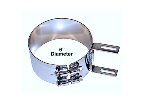 Lincoln Chrome 6” Aero Wide Clamp Fits Kenworth