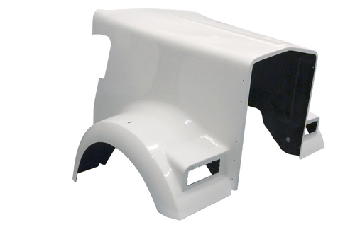 New Hood 2002 and newer fits Kenworth W900L AeroCab trucks with curved windshield, Length 66”