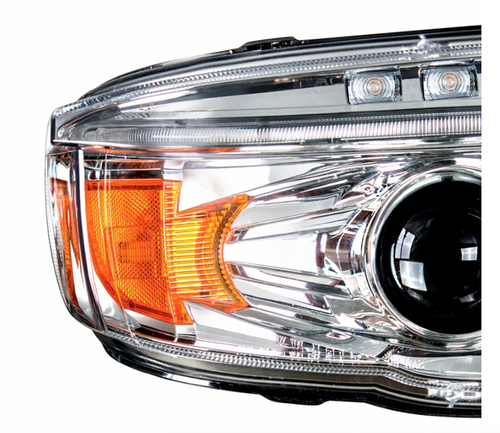 Chrome Projection Headlight With LED Turn & DRL For Peterbilt 389 (2008-2023) & 388 (2008-2015)