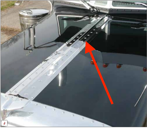 Stainless Dimpled Wide Style Center Hood Trim fits Peterbilt 379 Extended Hood