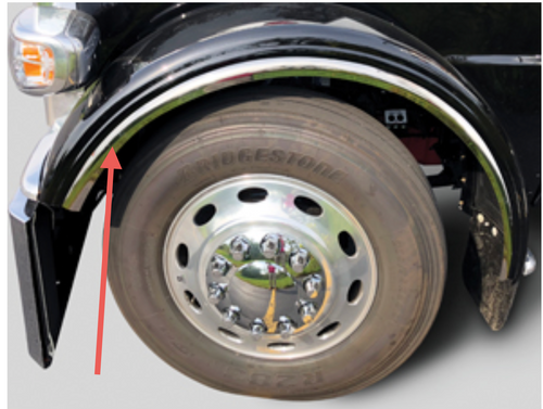 2,Piece Kit, Fenderettes 14Gauge 304 Stainless Steel Fits Front Fender Peterbilt 379’s & 389’s