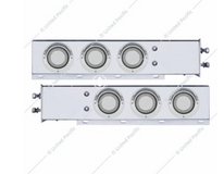 2-1/2" Bolt Pattern Mud Flap Hanger SS Spring Loaded Rear Bar w/6X 4" Red LED "Mirage" Lights & Visor -Clear Lens