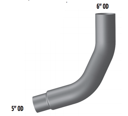 Elbow Fits Kenworth Aerocab 45” Tool Box, Right Hand Side, Chrome