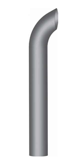 5” X 72” Curved Top Stack, OD Chrome