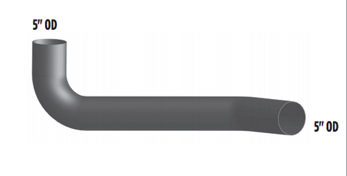 Chrome Elbow Right Side Fits Freightliner Columbia 5"