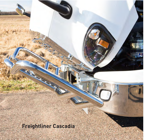 Universal Protec Grille Guard Stainless Steel, 25 Deg, Bend Fits Freightliner Cascadia 2010-2017