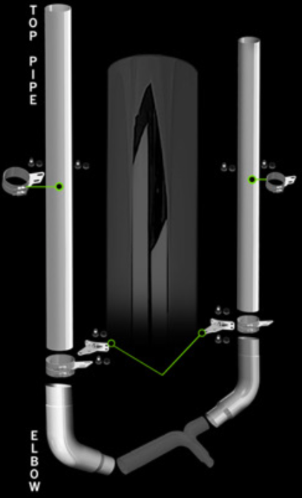 Stove/Flat Top Pipe Tip Exhuast