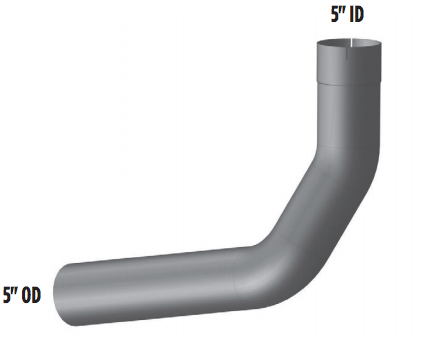 Elbow Chrome Fits kenworth 5” Right Side
