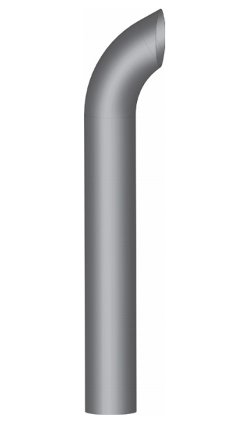 5" x 72" Curved Top ID Chrome Exhaust
