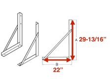 Zinc Plated Steel Mounting Brackets For 22” Deep Tool Box