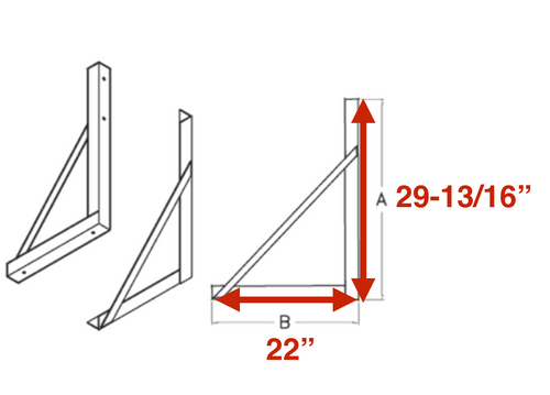 Zinc Plated Steel Mounting Brackets For 22” Deep Tool Box