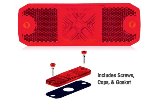 1 5/8" X 4.5" Clearance Marker Red Reflector