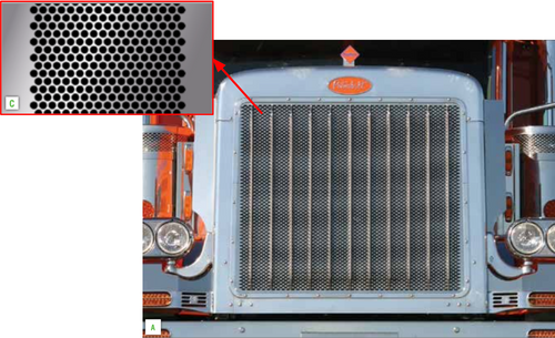 Small 1/4" Circle Holes Grille for Peterbilt 379 Extended Hood