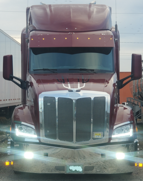 20" Bumper fits Peterbilt 579 Stainless Steel Set Back Axle Tow / Hitch / Fog light Holes