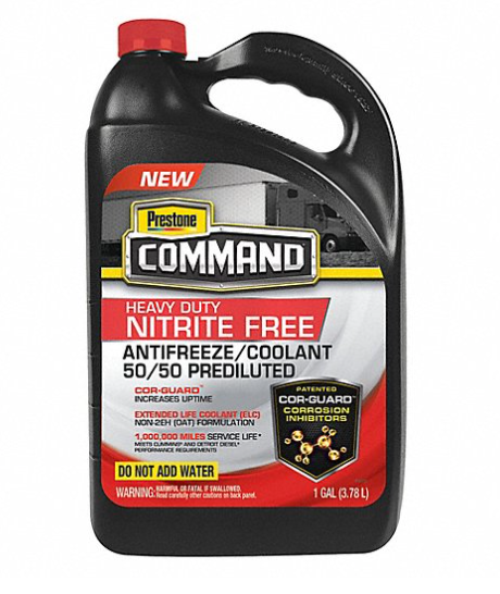 Prestone Command, Antifreeze  PREDILUTED,  Extended Life 50/50, Gallon for 2015 and Newer use "Red"  1/6 For Box