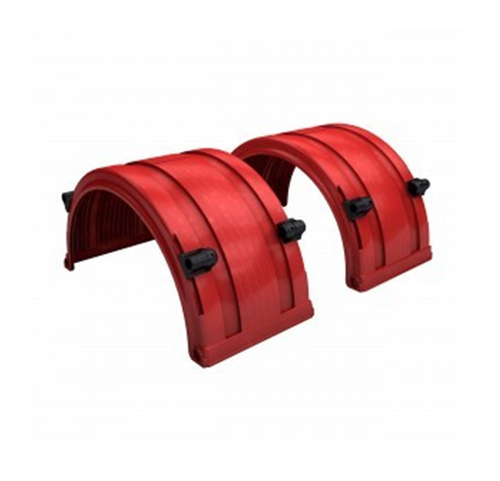 (Pair), 19.5” Wheels Single Axle Full Round Fender - Spray Master® with Slidetrax FRX Series - Plastic (SCRATCH)