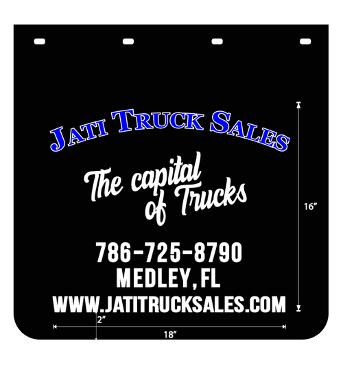 Mud Flap 24”X 24” ¼” Poly,  Color Black With Logo