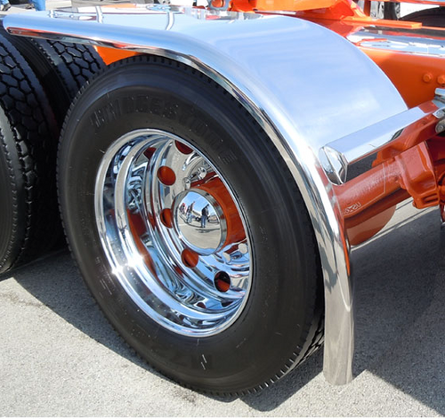 72” Half Tandem Fender Low Rider 430 S.Steel 14 Gauge Mirror Shine (Pair)