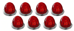 3/4" Mini Watermelon Hero LED Light - Red Light / Red Lens, 8 Pack
