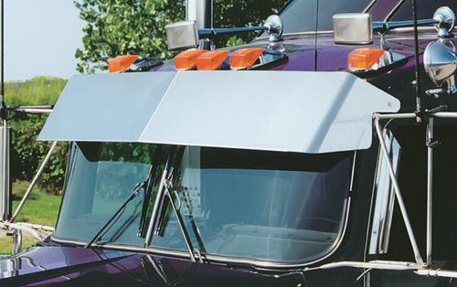 13” Visor Curved Windshield Blind Mount Drop 3 Factory Brackets 2006 & Earlier fits Kenworth W900B, W900L, T300, T400, T600, T800