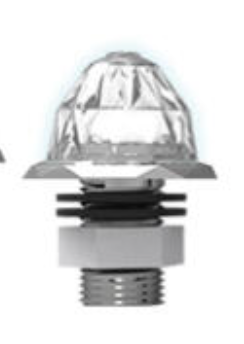 3/4" Jewel Style Mini Watermelon Hero LED Light -White Light / Clear Lens