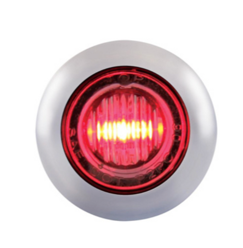 3 LED 3/4" Mini Light With Bezel (Clearance/Marker) - Red LED/Clear Lens