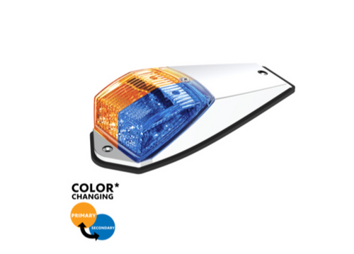 17 LED Double Fury Light Grakon 5000 Style Square Cab Light - Amber & Blue LED/Clear Lens