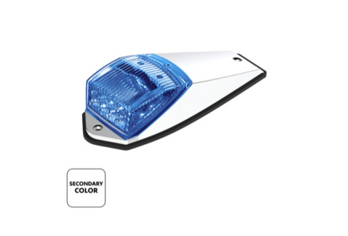 17 LED Double Fury Light Grakon 5000 Style Square Cab Light - Amber & Blue LED/Clear Lens