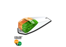 17 LED Double Fury Light Grakon 5000 Style Square Cab Light - Amber & Green LED/Clear Lens